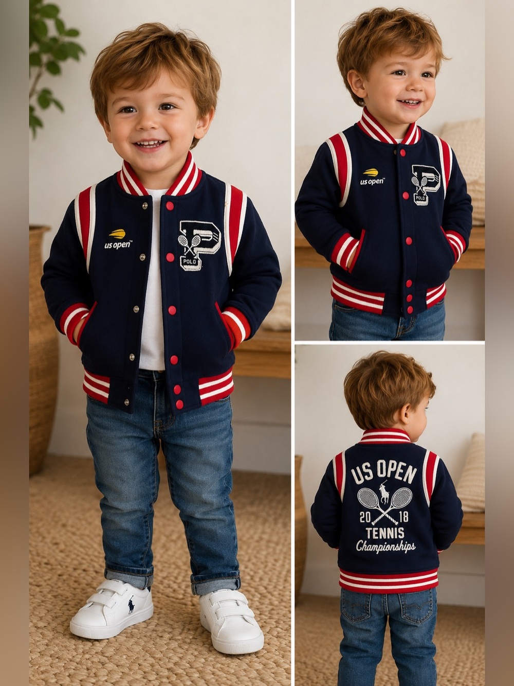 Polo Ralph Lauren US Open 2018 Tennis Varsity Jacket Kids 4T Mini Me Tenniscore